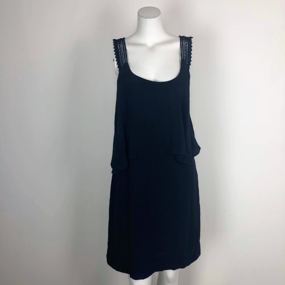 Maeve Tisana Navy Blue Crochet Strap Dress Tiered - Picture 5 of 7